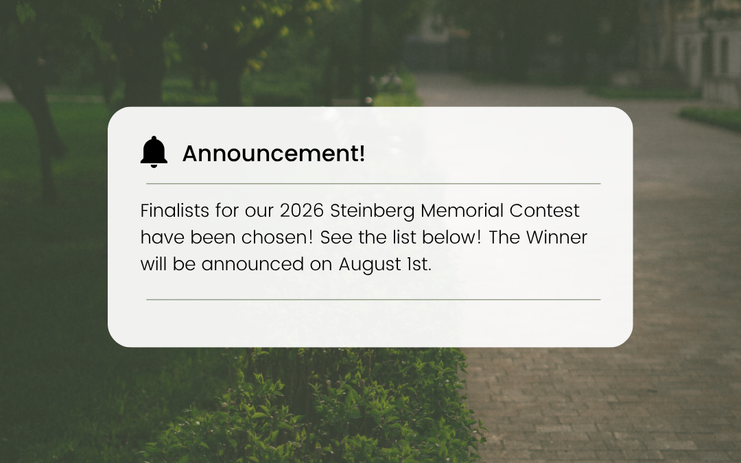 Announing 2026 Steinberg Memorial Contest Finalists